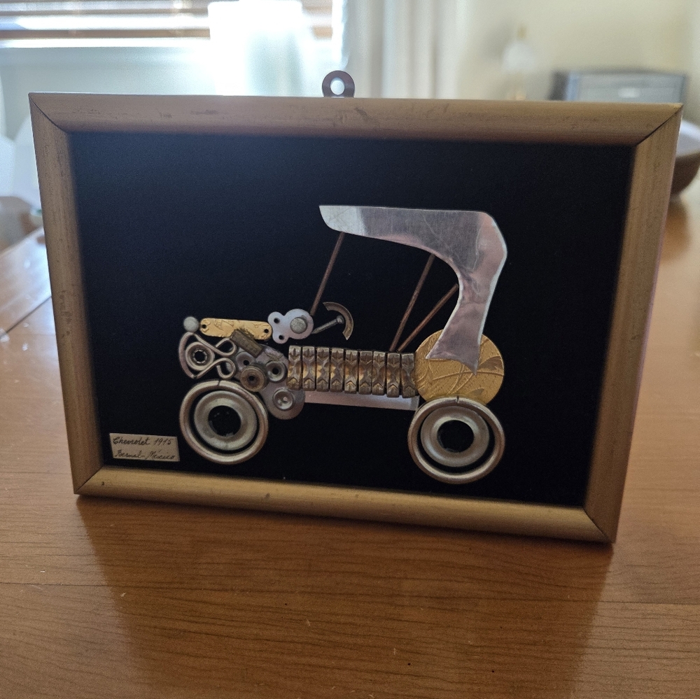 Carlos Bernal "Gear Art" 1915 Chevrolet Mounted On Black Velvet